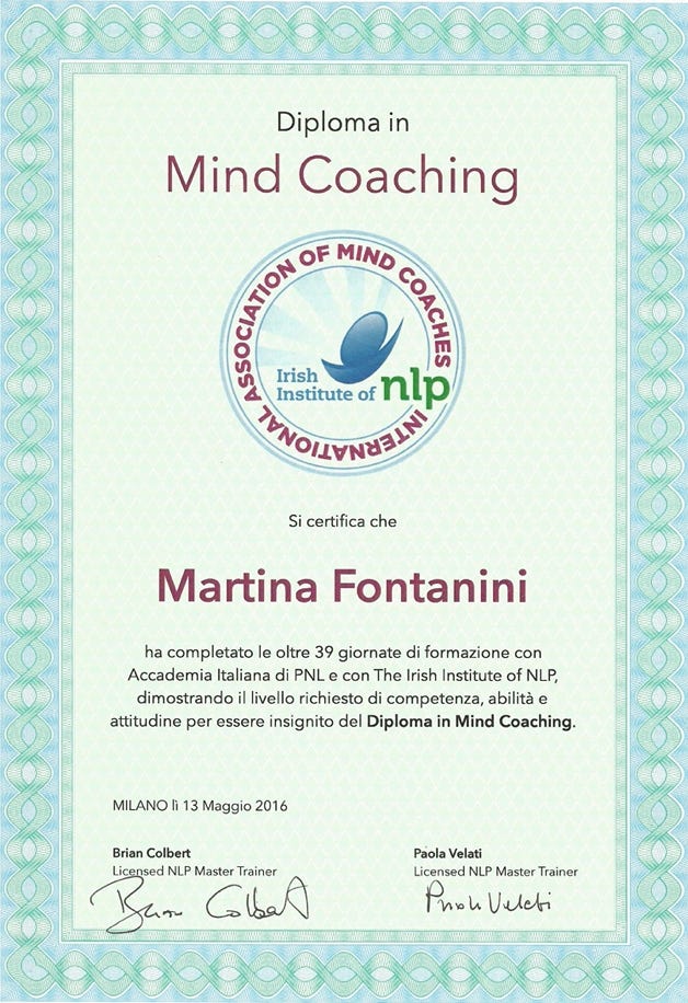 Diploma Mind Coaching di Martina Fontanini